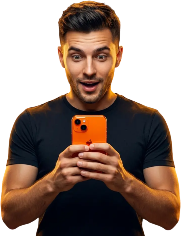 Suporter urmărind meciul FIFA pe iPhone